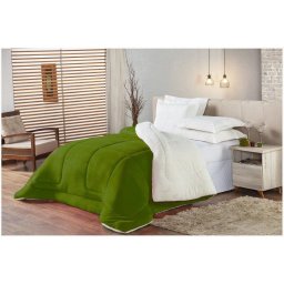 Coberdrom Dupla Face Casal Queen Pele de Carneiro Edredom Sherpa Cobertor Cores Variadas - 5