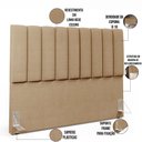 Ver imagem 6 de Kit Cabeceira Cama Box Queen 160cm Calçadeira Baú Dália W01 Linho Bege Escuro - Lyam Decor