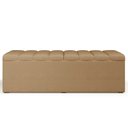 Ver imagem 3 de Kit Cabeceira Cama Box Queen 160cm Calçadeira Baú Dália W01 Linho Bege Escuro - Lyam Decor