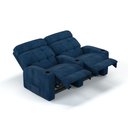 Ver imagem 3 de Sofá 2 Lugares Reclinável Elétrico Massageador em Bouclé Cor Azul Dennin Linha Cinema