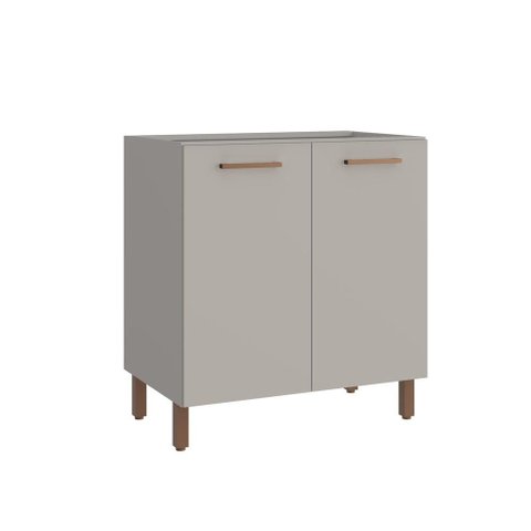 Balcão Cooktop 100% MDF 2 Portas 87x80 cm Valência Cinza Casamia