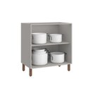 Ver imagem 3 de Balcão Cooktop 100% MDF 2 Portas 87x80 cm Valência Cinza Casamia
