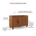 Ver imagem 5 de Balcão 2 Portas 3 Gavetas Estrutura em Madeira Cobre Marrom/Castanho