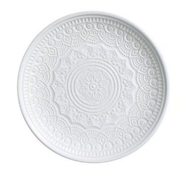 Prato de Sobremesa Agra Branco Ø20cm Porto Brasil