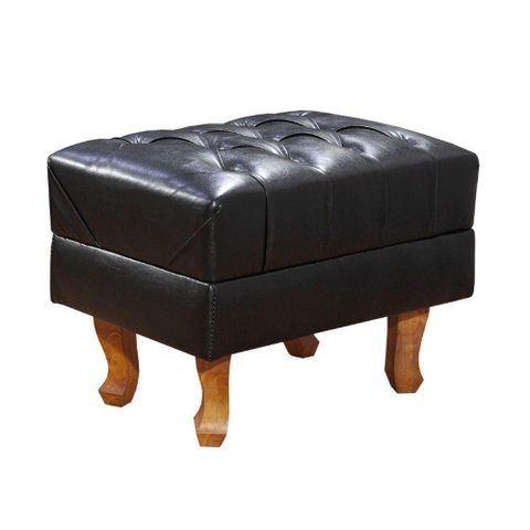 Puff Banqueta Chesterfield Via Encanto Courano Preto