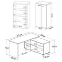 Ver imagem 5 de Mesa Escrivaninha em L Golden e Armário Alto 2 Portas Tok A06 Olmo-branco - Mpozenato