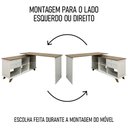 Ver imagem 4 de Mesa Escrivaninha em L Golden e Armário Alto 2 Portas Tok A06 Olmo-branco - Mpozenato