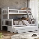 Ver imagem 1 de Beliche Casal Solteiro de Madeira + Aux Solteiro com Gavetas Woodstore