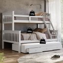 Ver imagem 4 de Beliche Casal Solteiro de Madeira + Aux Solteiro com Gavetas Woodstore