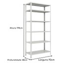 Ver imagem 2 de Estante de Aço com 06 Bandejas 40 Cm (26/20) - 1,98x0,92x0,40m - Sa - 16013