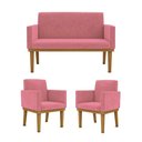 Ver imagem 1 de Ki 02 Poltronas Com Base + Namoradeira Sala Rosa