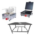 Ver imagem 1 de Kit Lanchonete Mesa de Manipulação 100x55cm + Fritadeira a Gás 1 Cuba + Chapa a Gás 30cm