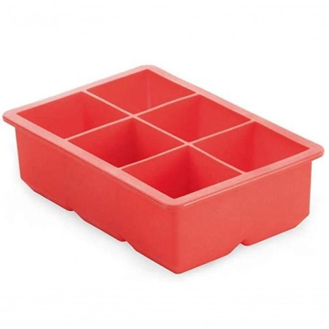 Forma para Gelo Quadrado Grande em Silicone Vermelho 16.5 Cm - Mimo Style - Sn19063