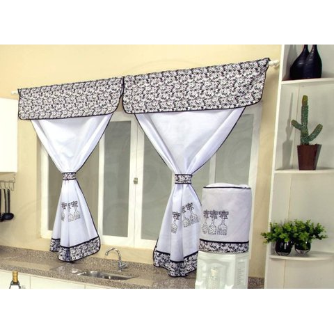 Cortina para Cozinha - Talheres Preto Arte & Tear