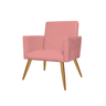 Kit 4 Poltronas Decorativas Nina Tecido Suede Taclas Decor:Rosa - 2