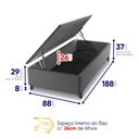 Ver imagem 6 de Conjunto Box Baú Cinza Mali Bege Molas Ensacadas Solteiro 88x188x77 - King House