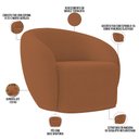 Ver imagem 7 de Poltrona Decorativa para Sala de Estar Living Gliese K01 Bouclê Terracota - Lyam Decor