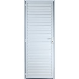 Porta de Alumínio Palheta Ventilada 210 x 100 Esquerda Linha All Soft Cor Branco - 1