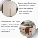 Ver imagem 4 de Conjunto Quarto Sofá-Cama Duo com Cama Auxiliar + Guarda-Roupa Domus Max 4 Portas - Branco/Off-White
