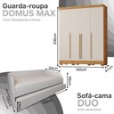 Ver imagem 2 de Conjunto Quarto Sofá-Cama Duo com Cama Auxiliar + Guarda-Roupa Domus Max 4 Portas - Branco/Off-White