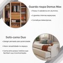 Ver imagem 5 de Conjunto Quarto Sofá-Cama Duo com Cama Auxiliar + Guarda-Roupa Domus Max 4 Portas - Branco/Off-White