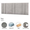 Ver imagem 3 de Cabeceira King Estofada com LED Suede Cinza MDF Vns Concept 200cm