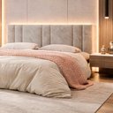 Ver imagem 4 de Cabeceira King Estofada com LED Suede Cinza MDF Vns Concept 200cm