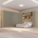 Ver imagem 1 de Guarda-Roupa de Canto Modulado 11 Portas 4 Gavetas Portugal Cinza/Jequitibá/Granizo