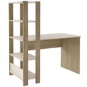 Ver imagem 2 de Mesa Escrivaninha 134x120 Cm 3 Prateleiras Off White Carvalho Arly