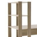 Ver imagem 6 de Mesa Escrivaninha 134x120 Cm 3 Prateleiras Off White Carvalho Arly