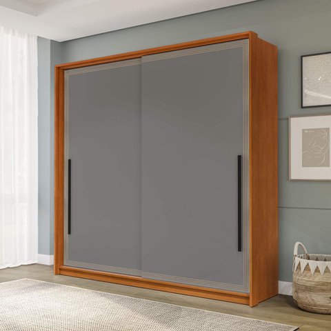 Guarda Roupa 180,1cm com 2 Portas de Correr e 2 Gavetas 240835 Valência Politorno Móveis