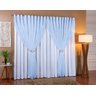 Cortina Voil Com Forro Microfibra Sala E Quarto 8,00 x 2,40 Branco/Azul - 1