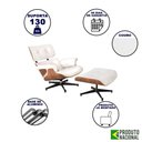Ver imagem 2 de Poltrona Charles Eames com Puff Couro Legítimo Branco