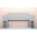 Ver imagem 4 de Cabeceira Casal de Madeira Branca com 2 Mesa Lateral P/ Cama Base Box 1,38