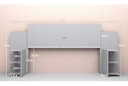 Ver imagem 4 de Cabeceira Casal de Madeira Branca com 2 Mesa Lateral P/ Cama Base Box 1,38
