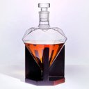 Ver imagem 4 de Decanter Whisky Modelo Diamante Pirâmide Com Base Madeira