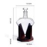 Decanter Whisky Modelo Diamante Pirâmide Com Base Madeira - 2