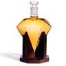 Decanter Whisky Modelo Diamante Pirâmide Com Base Madeira - 1