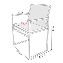 Kit 2 Poltronas Industriais Estofadas Isa Veludo Preto Base Cobre - 4