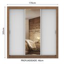 Ver imagem 3 de Guarda-Roupa Casal Madesa Lyon 3 Portas de Correr com Espelho 2 Gavetas Rustic/Branco Cor:Rustic/Bra