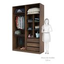 Ver imagem 4 de Guarda Roupa Canto Closet sem Portas 3 Peças, 6 Gavetas, 4 Cabideiros Prime Luciane Móveis
