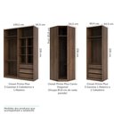 Ver imagem 3 de Guarda Roupa Canto Closet sem Portas 3 Peças, 6 Gavetas, 4 Cabideiros Prime Luciane Móveis
