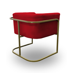 Poltrona Betina - Base Quadrada Dourada -várias Cores:vermelho Claro - 5
