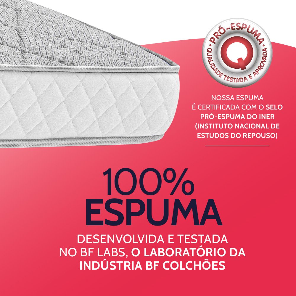 Colchão Viúva Ortopédico de Espuma D33 a Vácuo 128x188cm Bf Colchões - 4