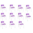 Ver imagem 2 de Kit 11 Cadeira Iso Infantil Creche, Escola Base Branco Lilas