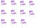 Ver imagem 2 de Kit 11 Cadeira Iso Infantil Creche, Escola Base Branco Lilas