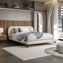 Ver imagem 2 de Cama Casal com Cabeceira Estofada Linho Sun