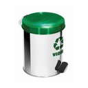 Ver imagem 1 de Lixeira Pedal Seletiva Aço Inox Verde 20 Litros Ecobin