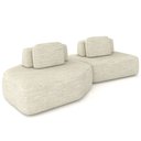Ver imagem 1 de Sofá Ilha Modular para Sala Living Orgânico 305cm Angra K01 Linho Champanhe - Lyam Decor