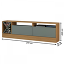 Ver imagem 3 de Rack para Tv até 75 Polegadas 2 Portas Denver Carvalho Dakar/cinza Vulcano 0671 - Soluzione